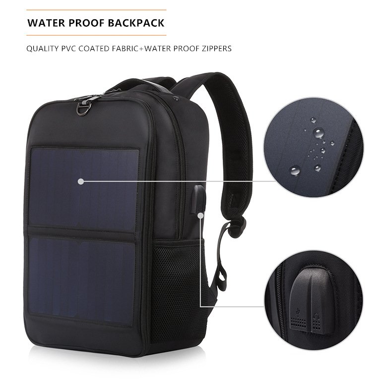 Solar Charging Business Backpack Men 12W Soft Flexible Black High-tec USB Superior bags Super cool different distinctive Design Solar Charging Business Backpack Men 12W Soft Flexible Black High-tec USB Superior bags Super cool different distinctive Design