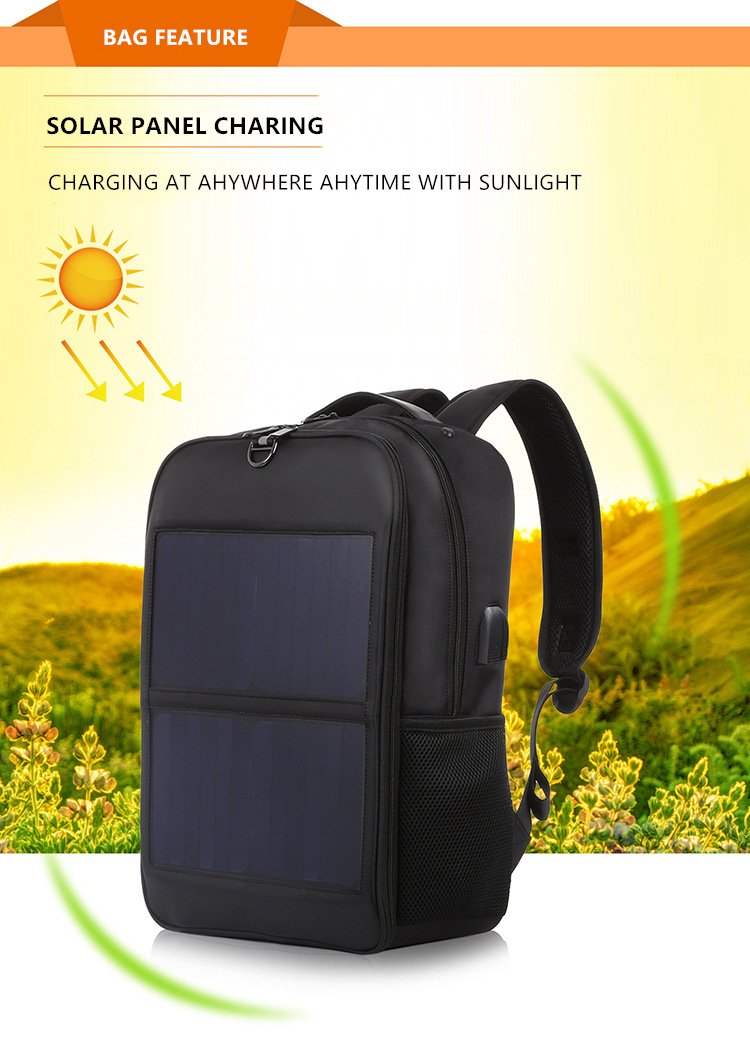 Solar Charging Business Backpack Men 12W Soft Flexible Black High-tec USB Superior bags Super cool different distinctive Design Solar Charging Business Backpack Men 12W Soft Flexible Black High-tec USB Superior bags Super cool different distinctive Design