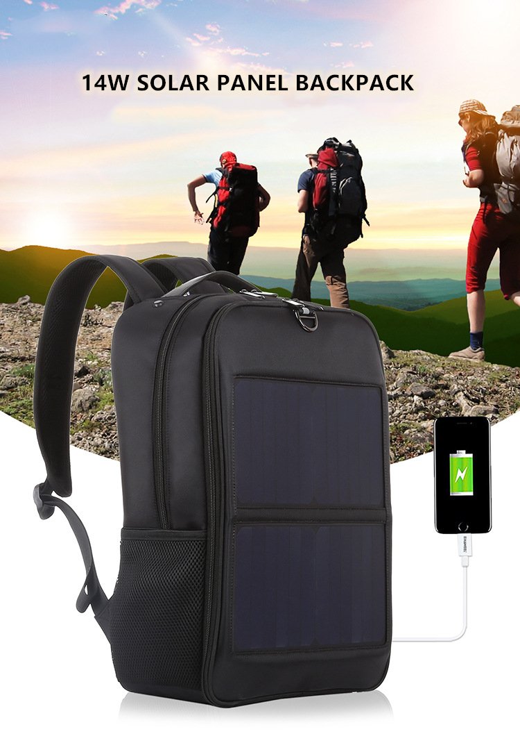 Solar Charging Business Backpack Men 12W Soft Flexible Black High-tec USB Superior bags Super cool different distinctive Design Solar Charging Business Backpack Men 12W Soft Flexible Black High-tec USB Superior bags Super cool different distinctive Design