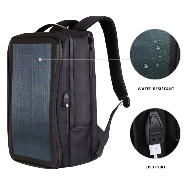 Solar Charging Business Backpack Men 12W Soft Flexible Black High-tec USB Superior bags Super cool different distinctive Design Solar Charging Business Backpack Men 12W Soft Flexible Black High-tec USB Superior bags Super cool different distinctive Design