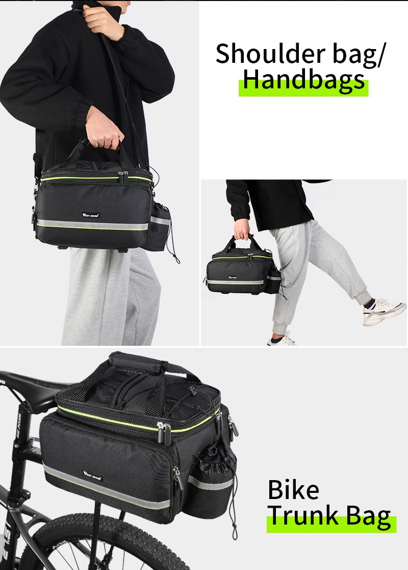 WEST BIKING 3 in 1 Waterproof Bike Trunk Bag MTB Road Bicycle Bag Large Capacity Travel Luggage Carrier Saddle Seat Panniers WEST BIKING 3 in 1 Waterproof Bike Trunk Bag MTB Road Bicycle Bag Large Capacity Travel Luggage Carrier Saddle Seat Panniers